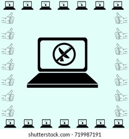 PC notebook icon, lost signal vector illustration