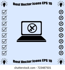 PC notebook icon, lost signal vector illustration