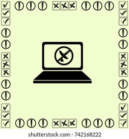 PC notebook icon, lost signal vector illustration