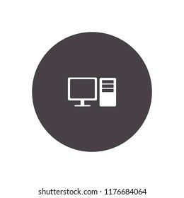 pc on table icon illustration vector