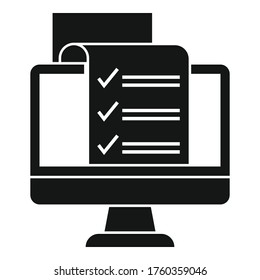 Icono de encuesta en línea de Pc. Ilustración simple del icono vectorial de encuesta en línea de pc para el diseño web aislado en fondo blanco