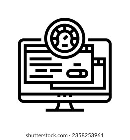 pc optimization repair computer line icon vector. pc optimization repair computer sign. isolated contour symbol black illustration