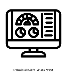 pc optimization repair computer line icon vector. pc optimization repair computer sign. isolated contour symbol black illustration