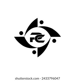 PC P C letter logo design. Initial letter PC linked circle uppercase monogram logo white color. PC logo, P C design. PC, P C