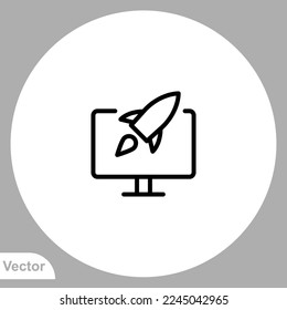 Pc performance icon sign vector,Symbol, logo illustration for web and mobile