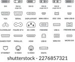 PC Ports - Icon Set - Outline