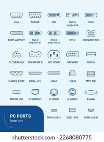 PC Ports - Icon Set - Outline