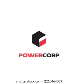 PC, power corp logo, vector image