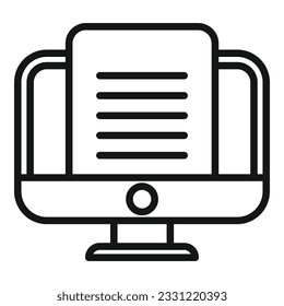 Pc print icon outline vector. Printer press. Copy paper