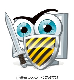 PC protection. Computer security guard protects against viruses and attacks.