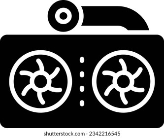 PC Radiator Vector Icon Glyph Style