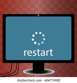 PC reboot icon on a colored background.