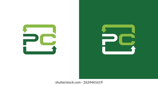 PC Recycle logo design unique and modern 
