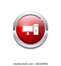 PC Red Vector Icon Button