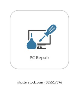 PC Repair Icon. Flat Design Isolated Illustration.