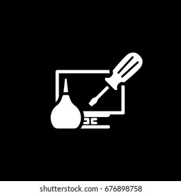 PC Repair Icon. Flat Design Isolated Illustration.