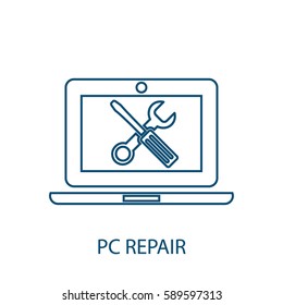 Pc Repair Line Icon Stock Vector (Royalty Free) 589597313 | Shutterstock