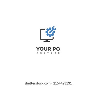Pc repair Logo Design vector Template