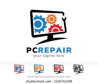 PC Repair Logo Symbol Template Design Vector, Emblem, Design Concept, Creative Symbol, Icon