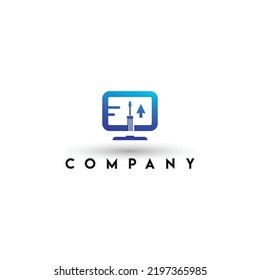 Plantilla de logotipo de reparación de PC, logotipo de reparación de equipos