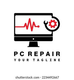 PC Repair Logo Template Design Vector