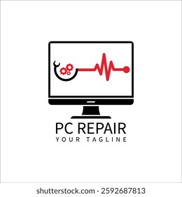 PC Repair Logo Template Design Vector