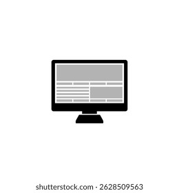 PC screen icon isolated on white background