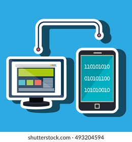 pc screen smartphone data binary
