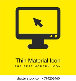 PC Search bright yellow material minimal icon or logo design