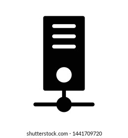 pc sharing glyph flat vector icon