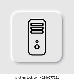 PC simple icon vector. Flat design. Neumorphism design.ai