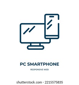 Pc smartphone icon. Linear vector illustration from responsive web collection. Outline pc smartphone icon vector. Thin line symbol for use on web and mobile apps, logo, print media.