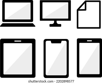 PC smartphone icon mockup set