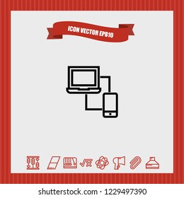 pc smartphone remote icon vector