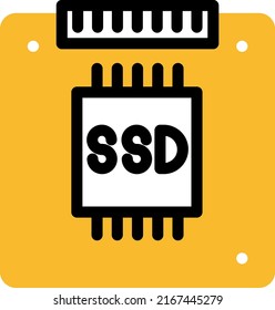SSD de PC, ilustración, vector en un fondo blanco.