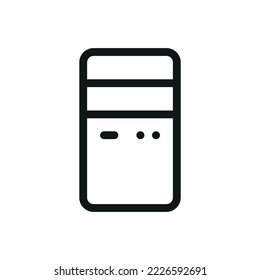 PC system unit isolated icon, computer hardware system unit outline vector icon with editable stroke