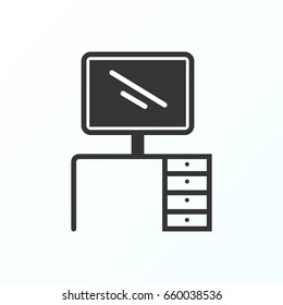 Pc table icon illustration isolated vector sign symbol