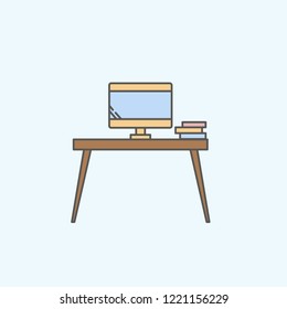 Pc table icon on white background