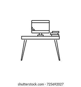 Pc table icon on white background