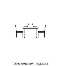 Pc table icon on white background