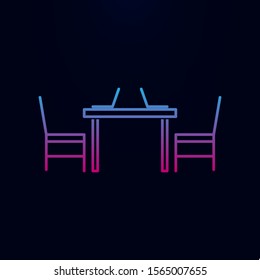 Pc table nolan icon. Simple thin line, outline vector of household icons for ui and ux, website or mobile application