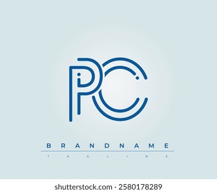 PC Technology Letter Logo Template. This tech letter logo is a graphic mark that uses letters to represent a technology company.