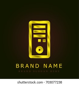 Pc tower golden metallic logo