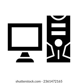 Icono De Glifo De Torre Pc Para Uso Personal Y Comercial.
