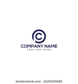 p-c unique logo design template vector