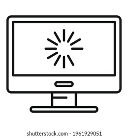 Pc update system icon. Outline Pc update system vector icon for web design isolated on white background