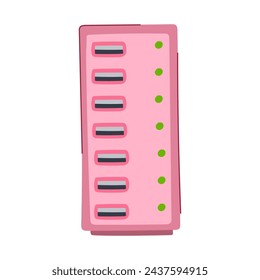 pc usb hub cartoon. input line, data laptop, hardware connector pc usb hub sign. isolated symbol vector illustration