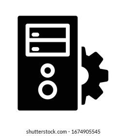 pc vector glyph flat icon 