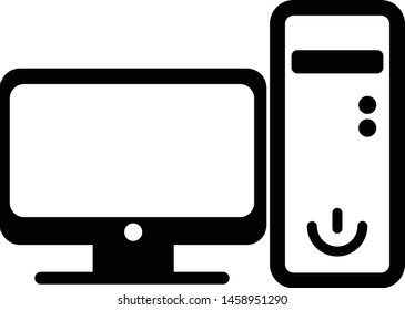 PC vector icon . Computer sign