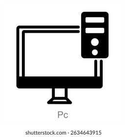 pc vector icon concept design